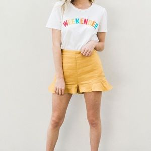 Ruffle hemmed shorts!